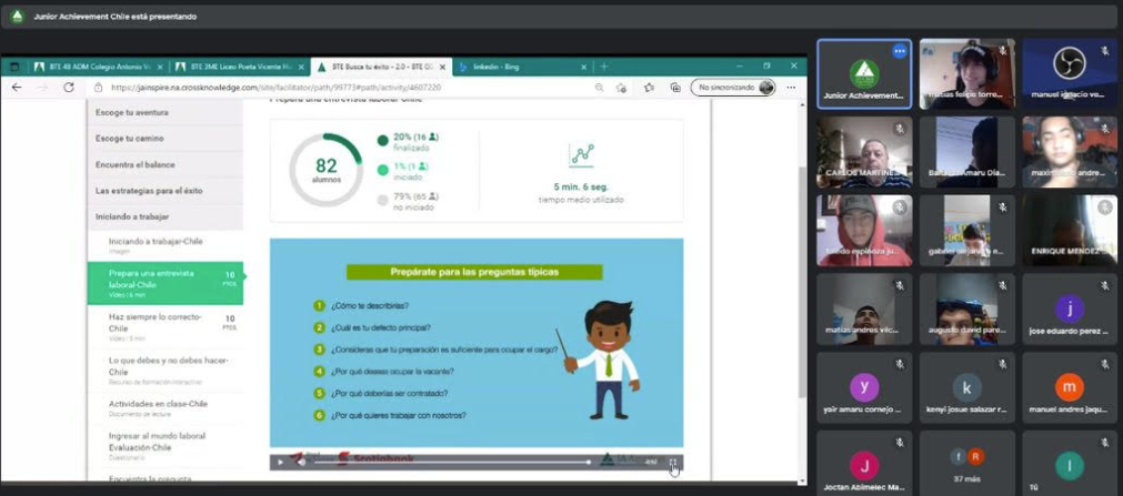 Junior Achievement realizó capacitación para estudiantes de tercero medio del Liceo Industrial de San Miguel Agustín Edwards Ross